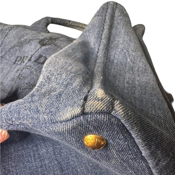 ‼️SOLD‼️Prada Denim Canapa Tote Large Preloved - Picture 9 of 16